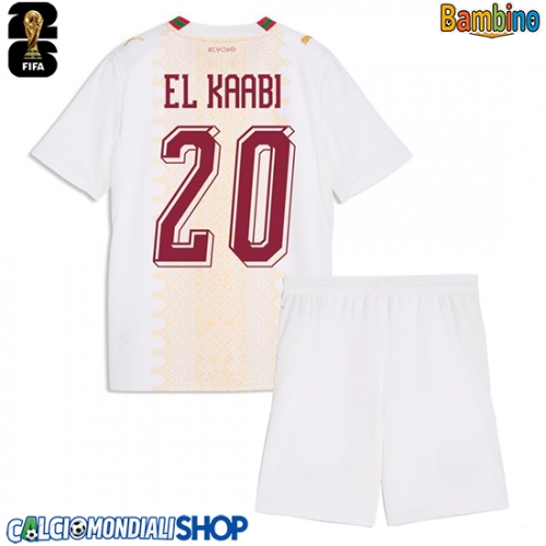 Maglie da calcio Marocco Ayoub El Kaabi #20 Seconda Maglia Bambino Mondiali 2026  Manica Corta (+ Pantaloni corti)